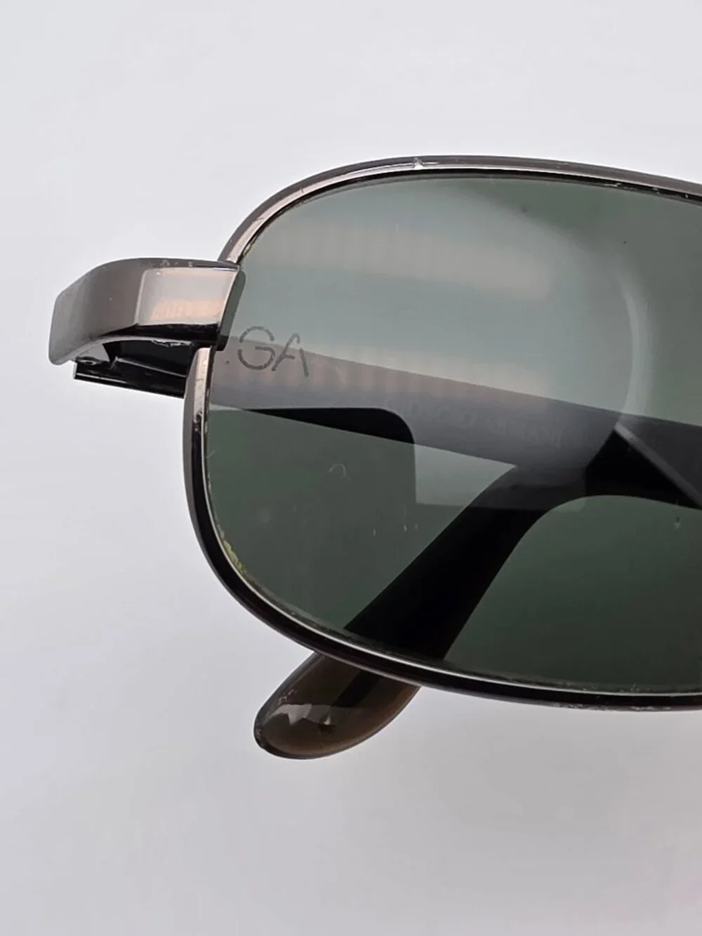 Giorgio Armani 678 1144 Small Pewter Frame G-15 Glass Lens Aviator Sunglasses